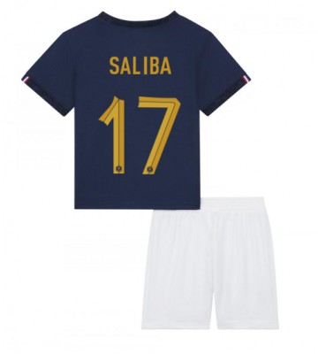 France William Saliba #17 Replica Home Stadium Kit for Kids World Cup 2022 Short Sleeve (+ pants)